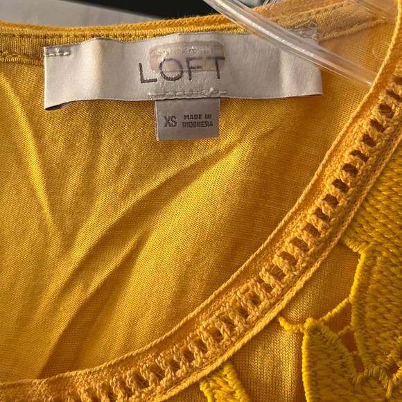 LOFT Mustard Floral Cutout Tank Top - Picture 5 of 6